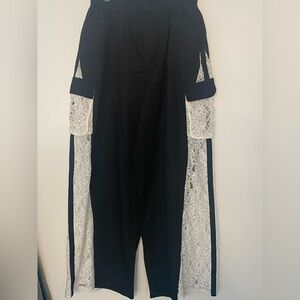 Fashion Nova Black and White Wide Leg Pants